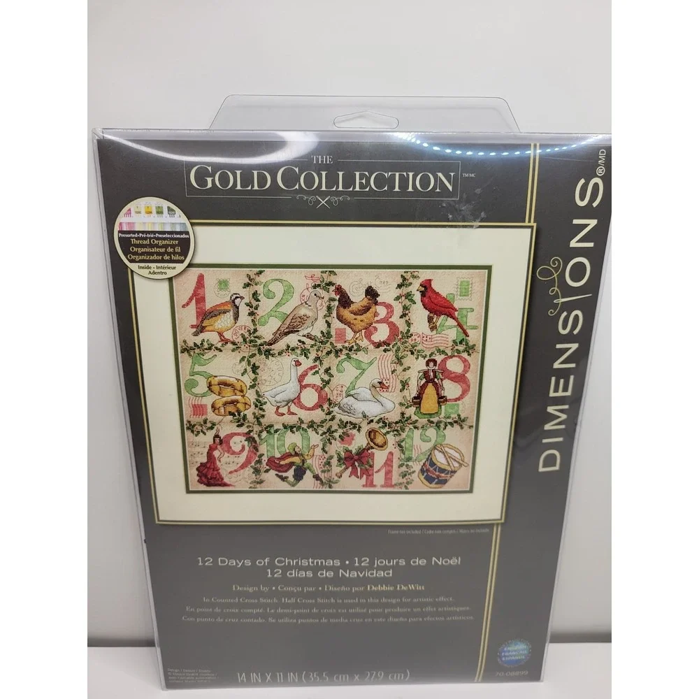 Dimensions Gold Collection 12 Days Of Christmas Counted Cross Stitch Kit New